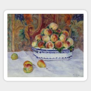 Still Life with Peaches by Auguste Renoir Magnet